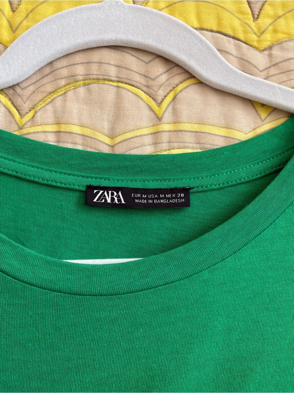 Zara Green Short Sleeve Smocked Waist Top - Picture 6 of 6